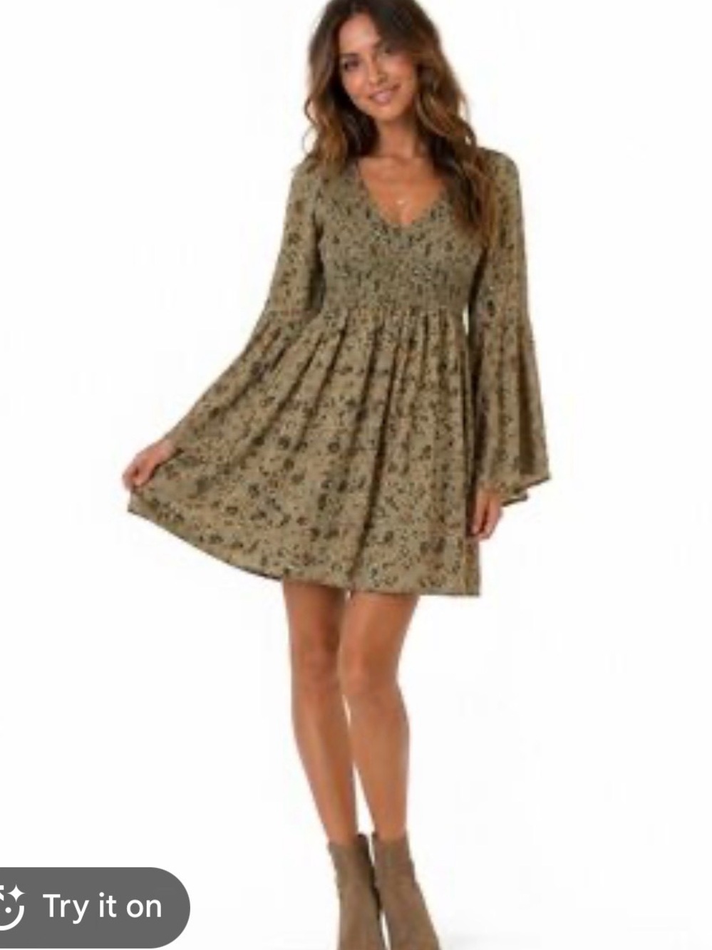 Altar’d State ditsy floral smocked mini dress-large NWOT